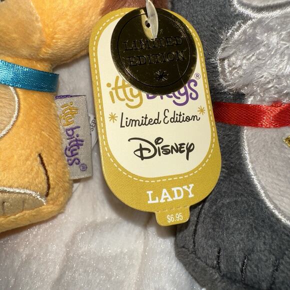 Disney NWT Itty Bittys Lady & The Tramp 2014 Plush Dolls NWT Set Of 2 - Picture 2 of 7